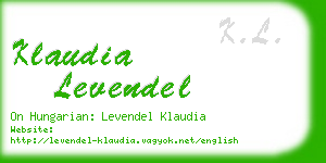 klaudia levendel business card